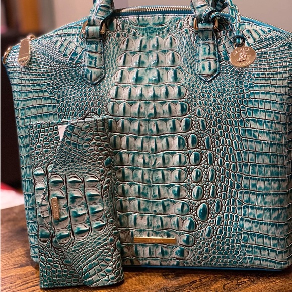 Brahmin Mineral blue Duxbury and matching wallet - Picture 1 of 2